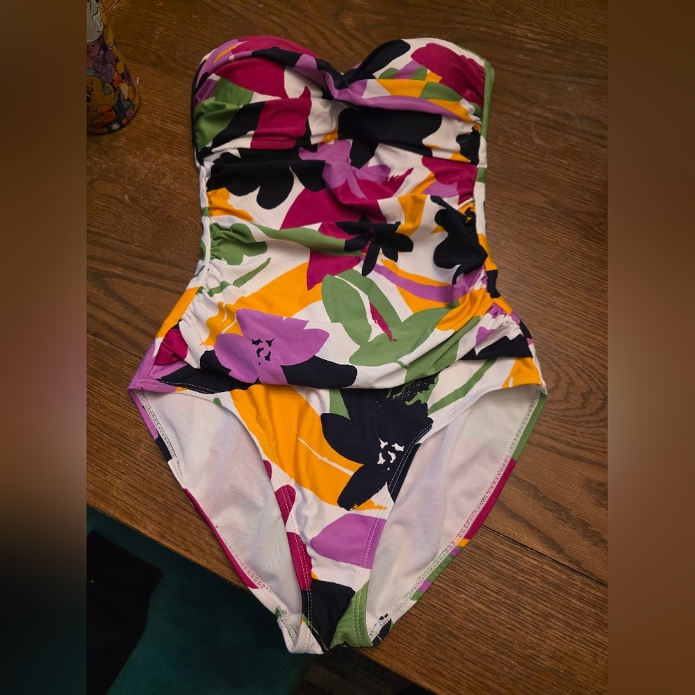 Anne Cole Multicolor Strapless Swimsuit Sz 6. Amazing Condition. - Picture 5 of 7